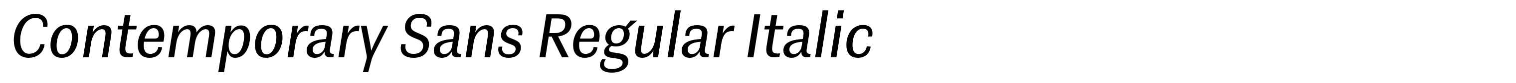 Contemporary Sans Regular Italic